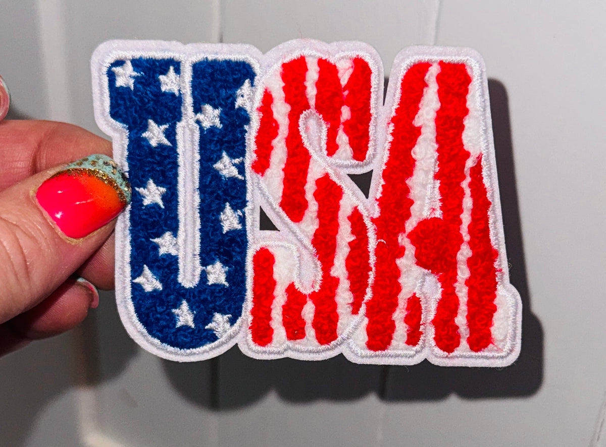 USA Stars & Stripes Chenille Patch (3 inch)