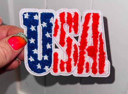 USA Stars & Stripes Chenille Patch (3 inch)