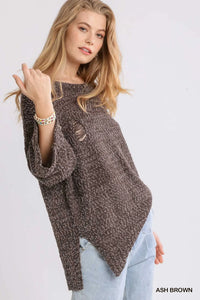 Ash Brown Distressed Sweater