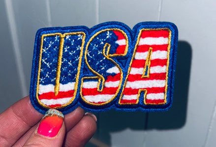 USA Stars and Stripes Chenille Patch (3 inch)