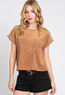 Terry Loose Fit Top with Front Pocket