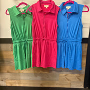 Luxeknit Mini Dress w/Drawstring Tie (Hot Pink)