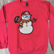 Sequin Holiday Snowman Chiefs Sweatshirt