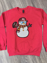 Load image into Gallery viewer, Sequin Holiday Snowman Chiefs Sweatshirt
