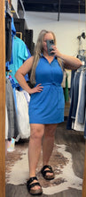 Load image into Gallery viewer, Luxeknit Mini Dress w/Drawstring Tie (Ocean Blue)
