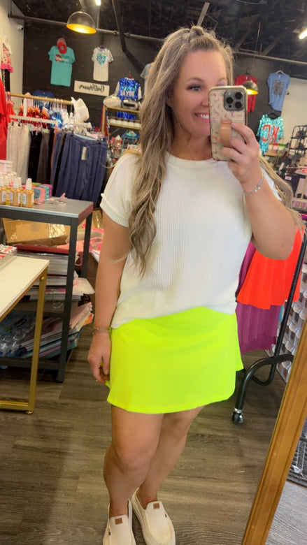 SOLID SKORT WITH WAISTBAND