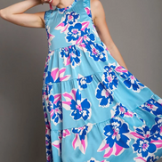 Floral Midi Maxi Dress (Blue)