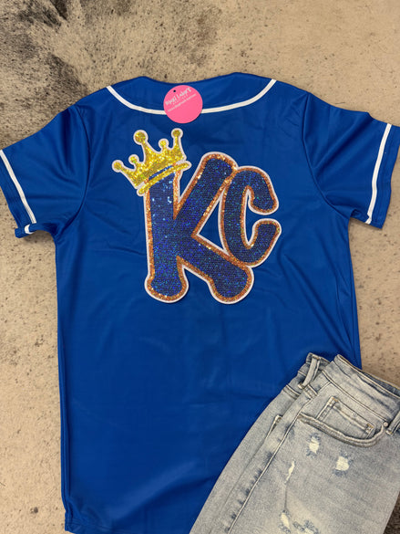 Bubble KC Royals Baseball Jersey w/Sequin KC