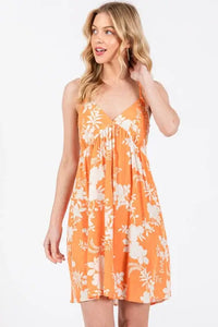 Print Deep V-neck Dress - ND40884A