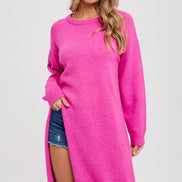 HIGH SLIT LONGLINE PULLOVER