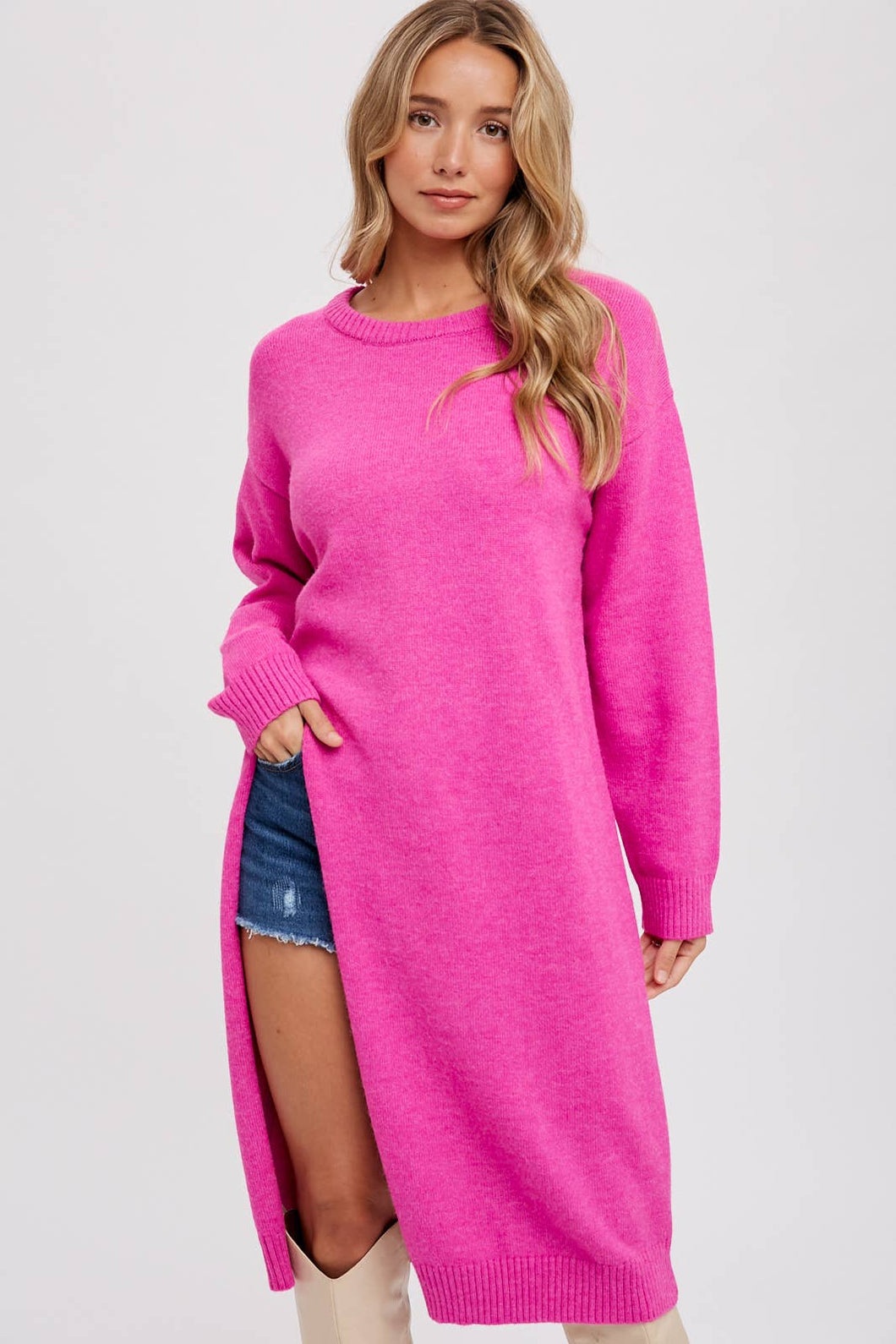 HIGH SLIT LONGLINE PULLOVER