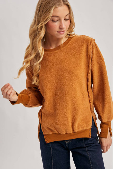 CREWNECK TEDDY PULLOVER