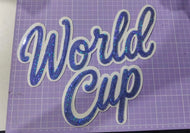 World Cup Script (Blue) Sequin Patch (11 inch)