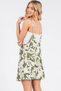 Print Open Back Detailed Mini Dress - ND41040B