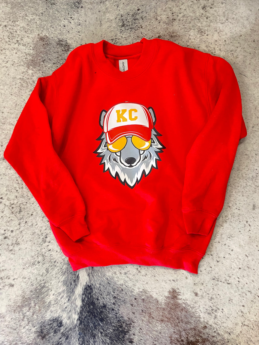 KIDS Chiefs KC WOLFE w/hat Sweatshirt