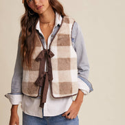 Reversible Tie-Front Fuzzy Vest