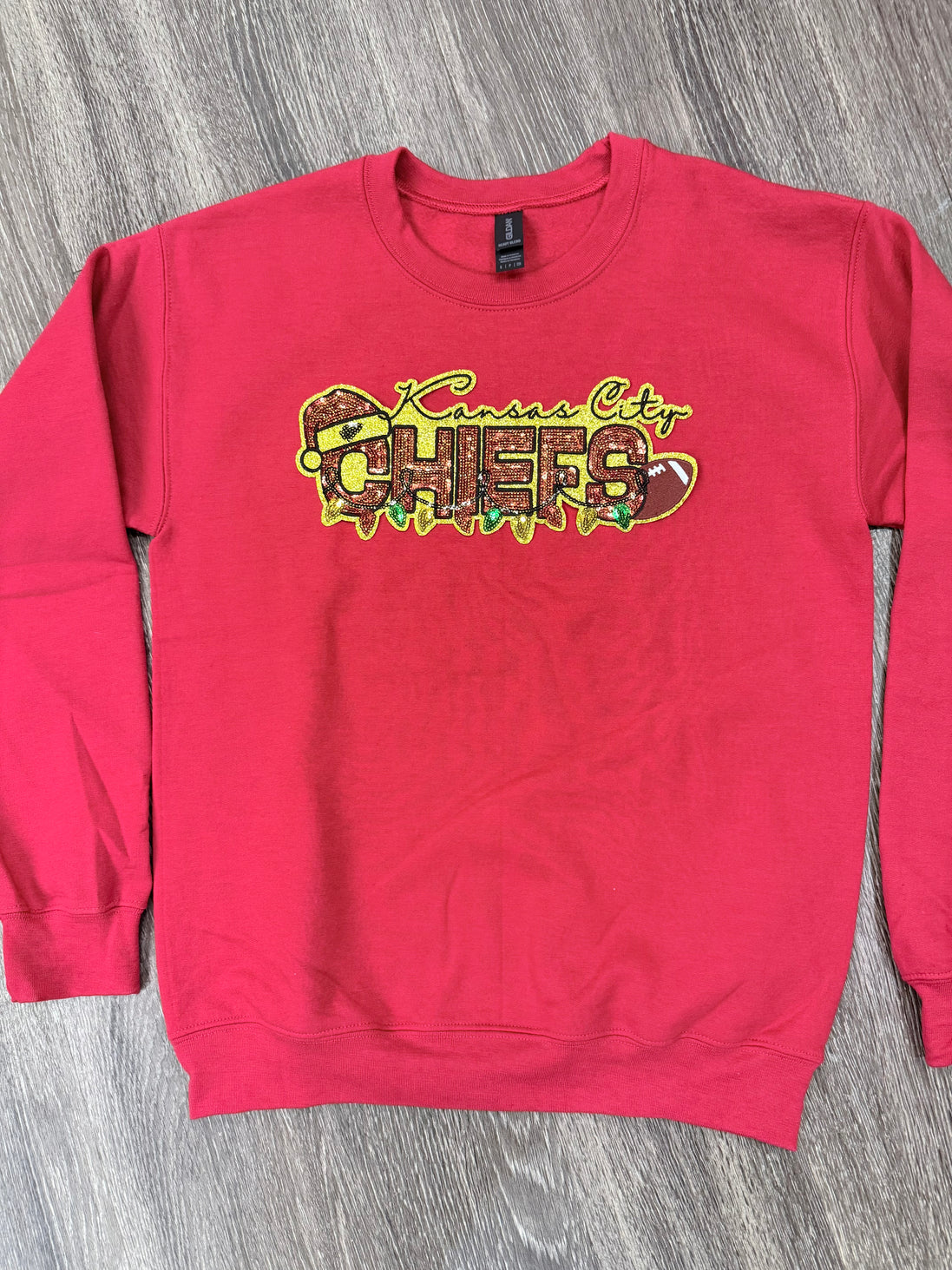 Sequin Holiday Chiefs w/Lights Sweatshirt