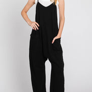 Terry Cloth jumpsuit with front patch pockets