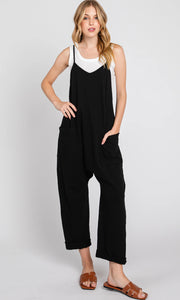 Terry Cloth jumpsuit with front patch pockets