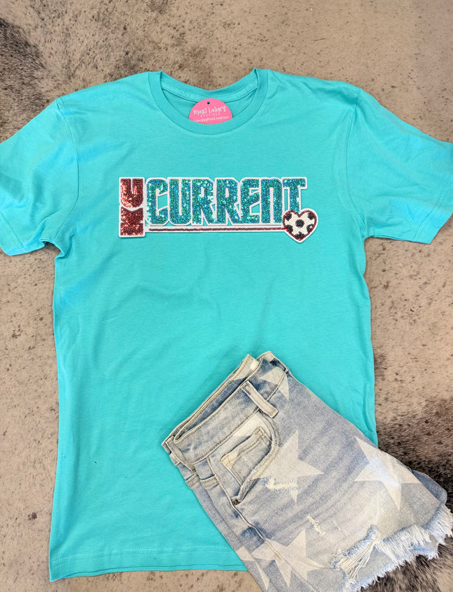 KC Current Soccer Tee w/Sequin patch
