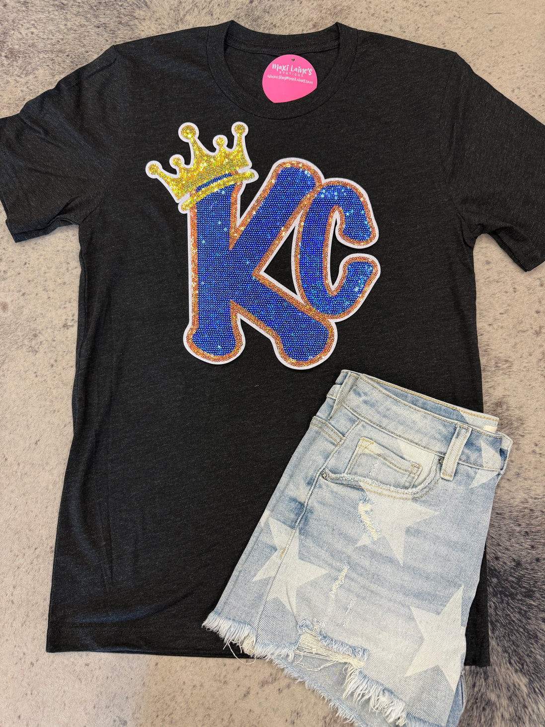 KC w/Crown Royals Tee w/Sequin Patch