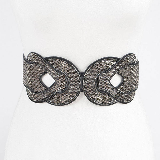 MULTI RHINESTONE ELASTIC BELT