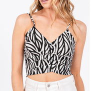 Ruched Front Cami Crop Top (Black)