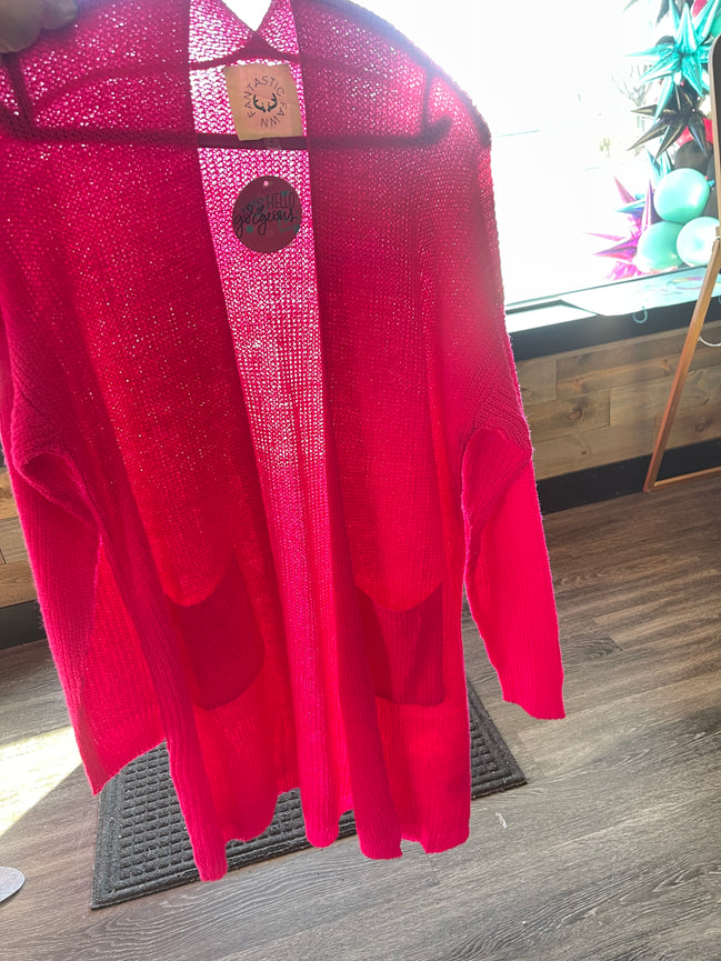 Front Pocket Long Cardigan