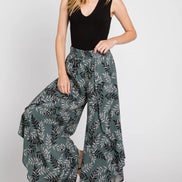 Overlap Front Split Thigh Pants (Slate)