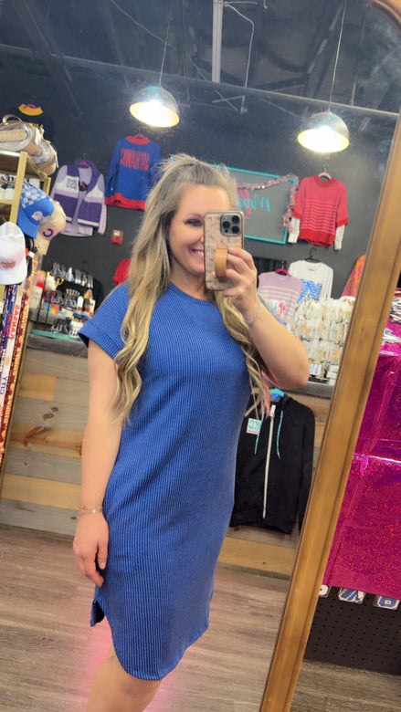 RIBBED MINI DRESS WITH SIDE POCKET