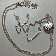 KC Glitter Arrowhead Necklace with Arrowhead Earrings