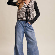 Leopard Print Quilted Vest