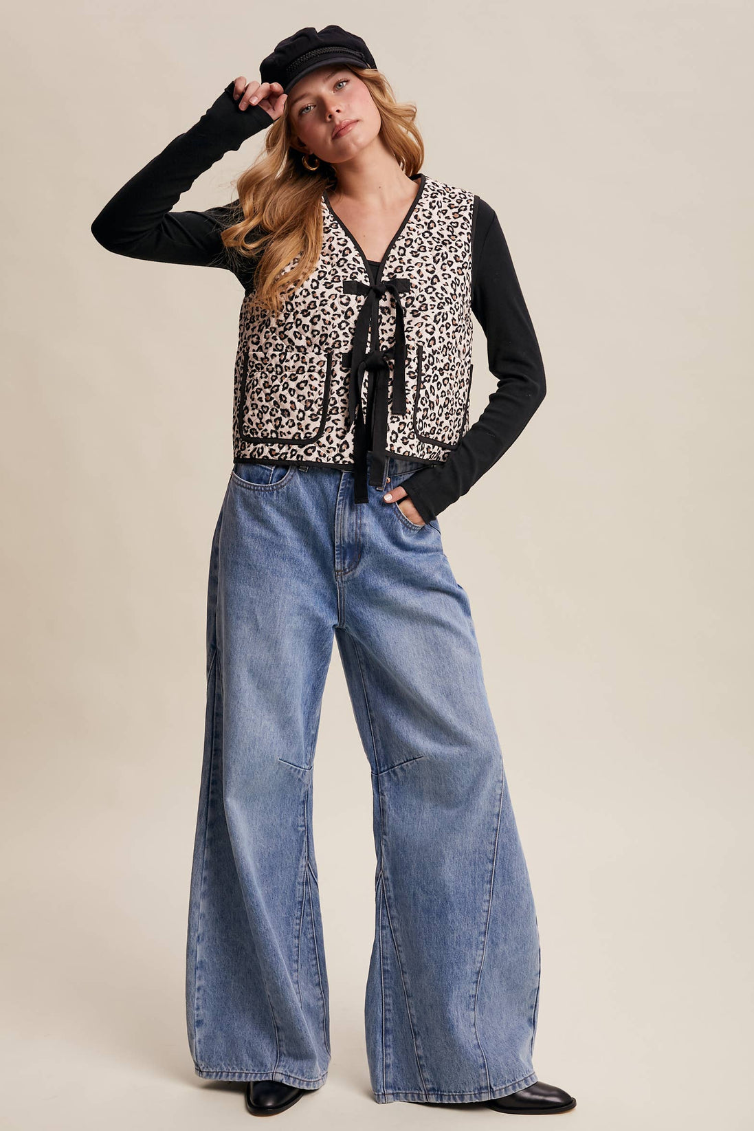 Leopard Print Quilted Vest