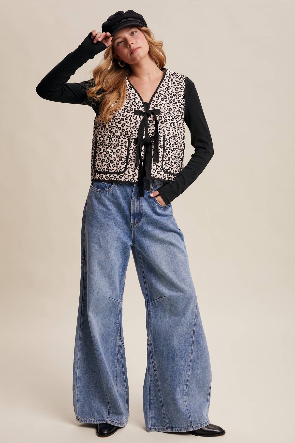 Leopard Print Quilted Vest