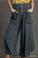 Wide Leg Cargo Pants (Denim Gray)