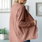 Ribbed Shacket w/Front Pockets
