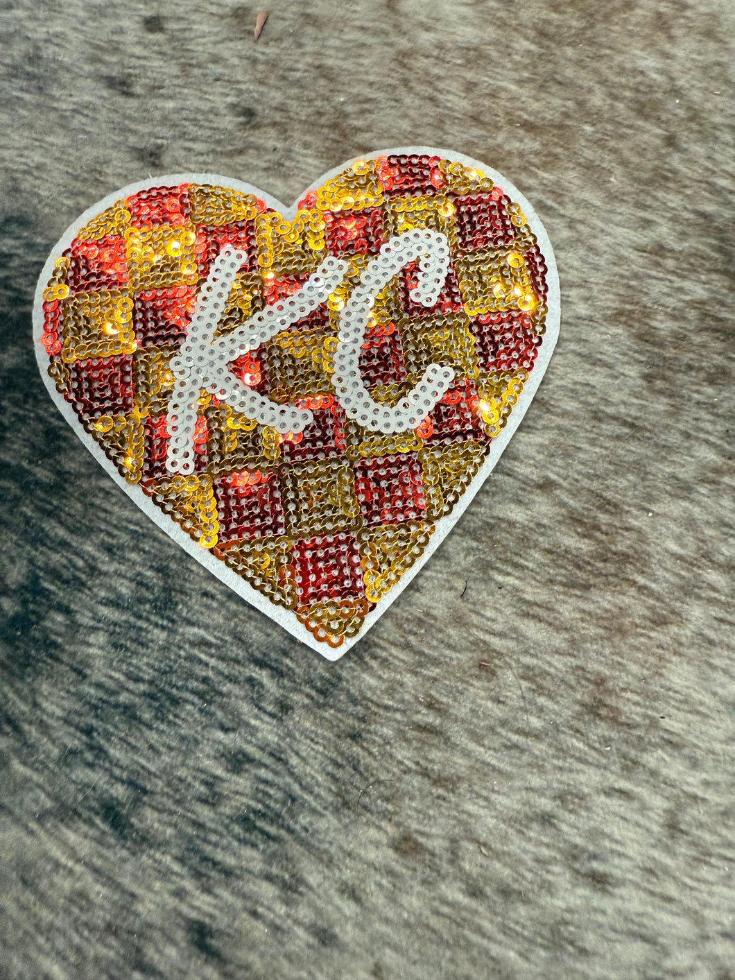 KC Sequin Heart Patch