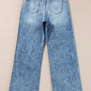 Seamed High Waisted Wide Leg Jeans