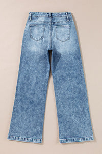 Seamed High Waisted Wide Leg Jeans