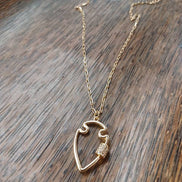 Small Arrowhead Bling Necklace Siler OR Gold