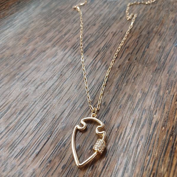 Small Arrowhead Bling Necklace Siler OR Gold