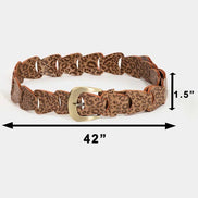 Abstract Faux Leather Chain Belt