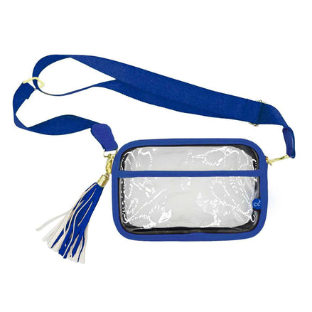 Clear Gameday Crossbody Bag With Tassel