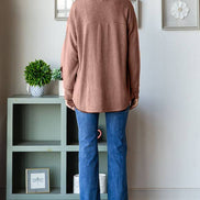 Ribbed Shacket w/Front Pockets