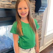 KIDS Crop Tee w/rolled Sleeve