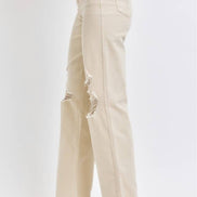 JUDY BLUE High Waisted Garment Dyed Destroy 90's Straight