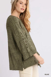 Olive Distressed Sweater