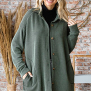 Ribbed Shacket w/Pockets