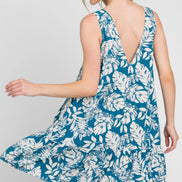 Ruffled Mini Dress w/Deep V Back