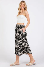 Load image into Gallery viewer, Print Waist Elastic With Tie Detailed Midi Skirt - NS80196
